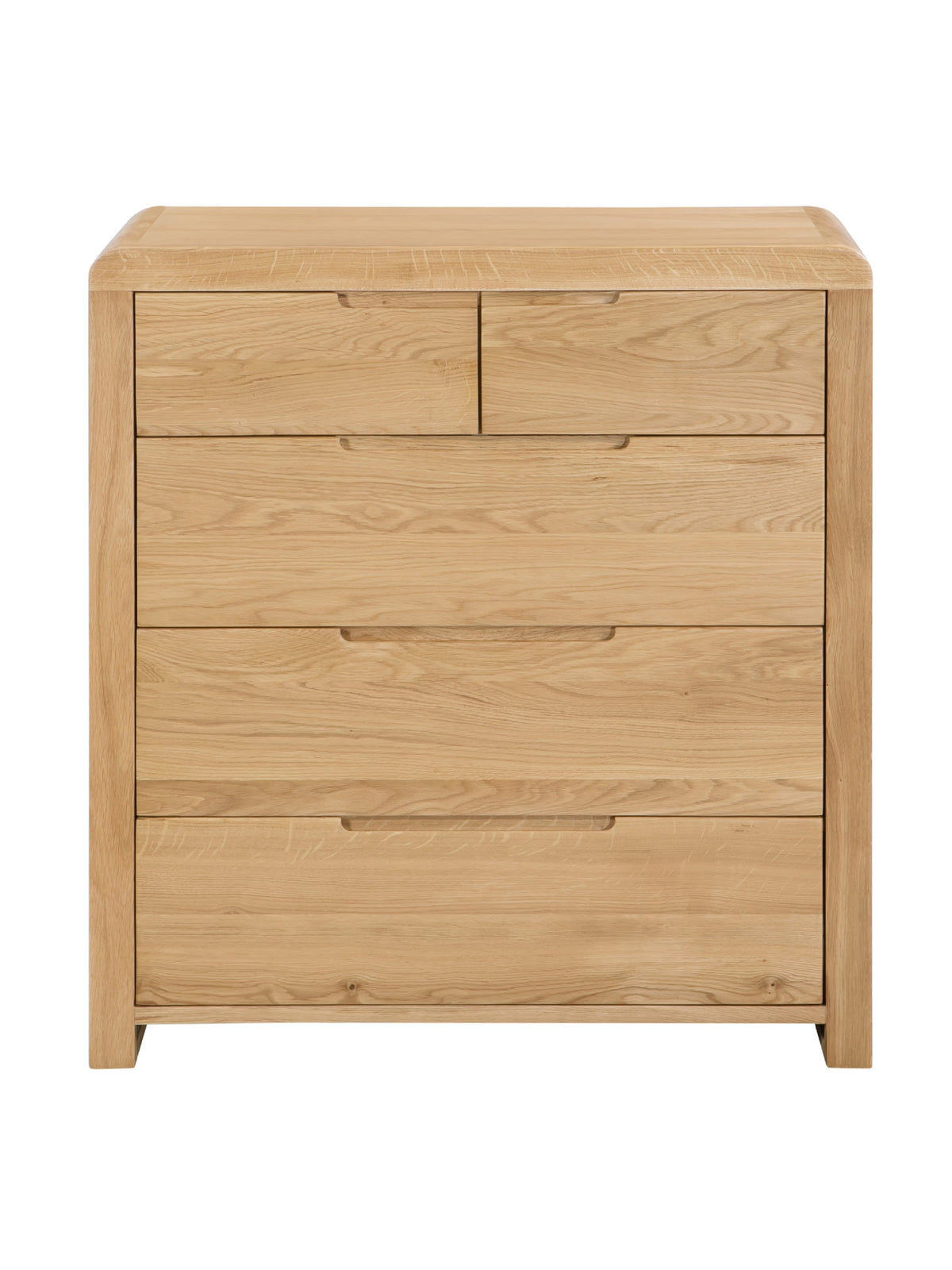 Curve Oak 3+2 Drawer Chest