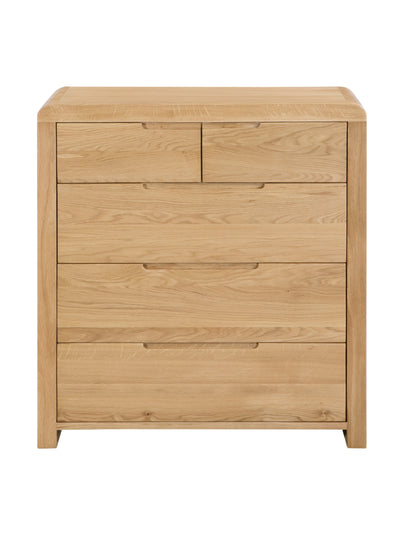 Curve Oak 3+2 Drawer Chest