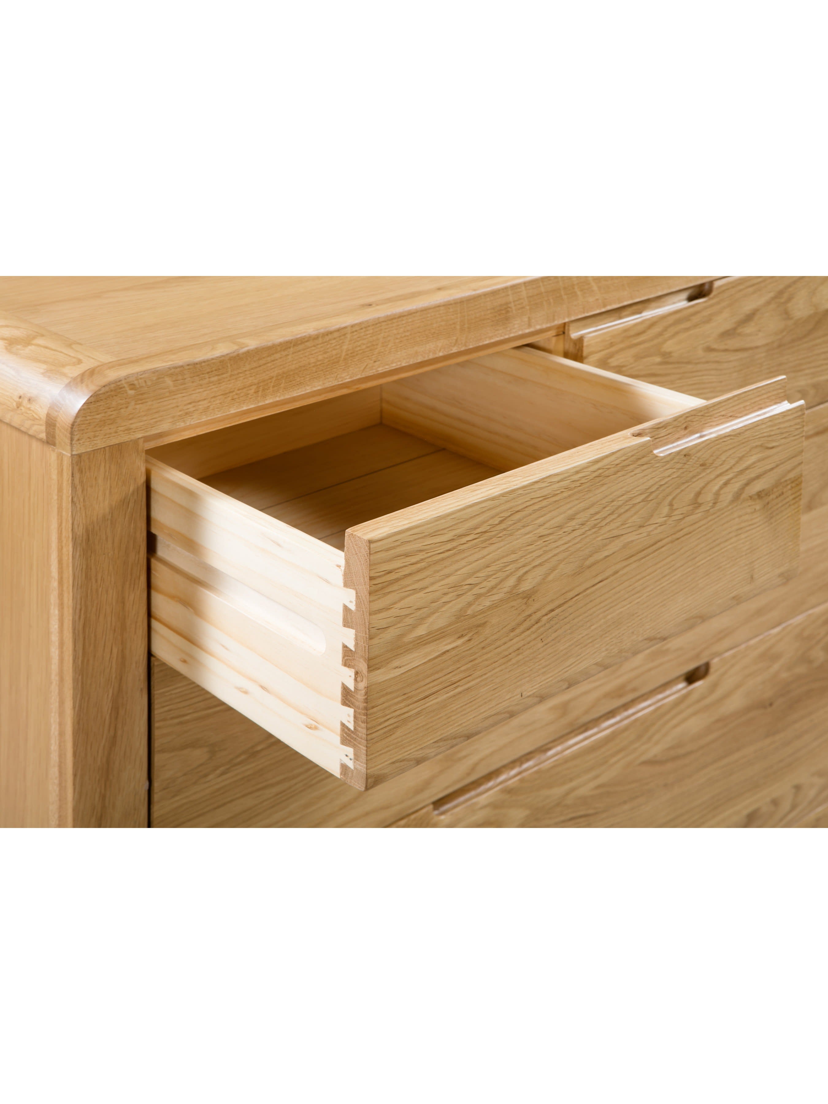 Curve Oak 3+2 Drawer Chest