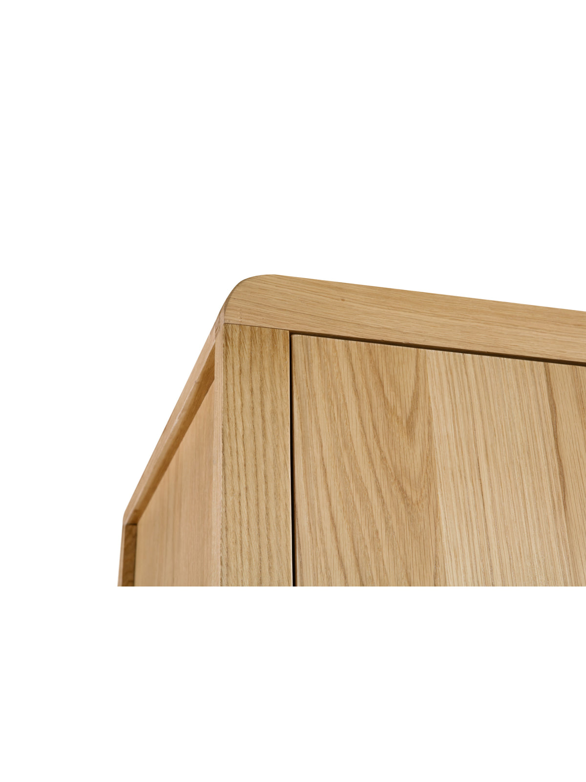Curve Oak 2 Door 1 Drawer Wardrobe