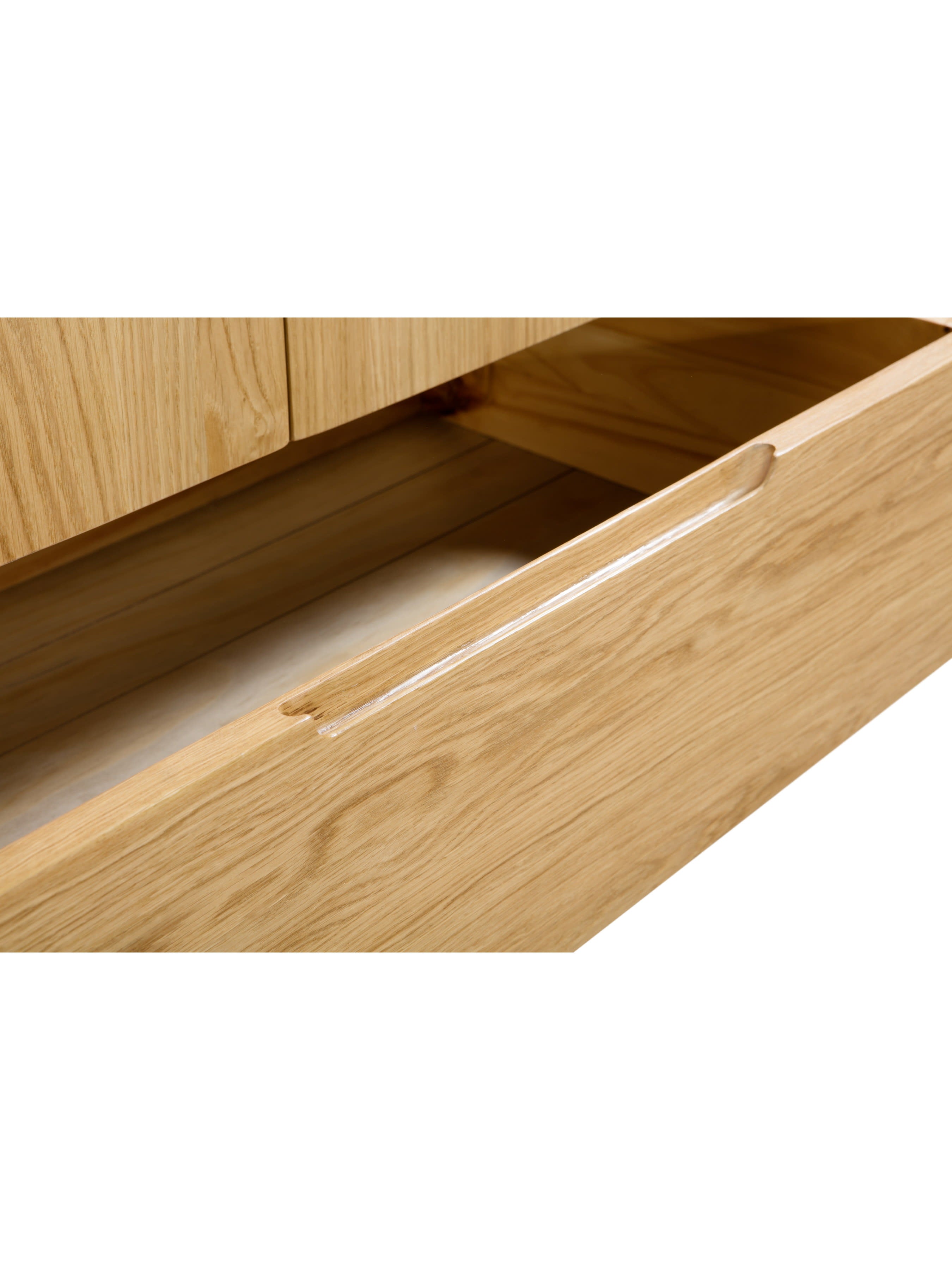 Curve Oak 2 Door 1 Drawer Wardrobe