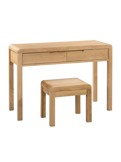 Curve Oak 2 Drawer Dressing Table & Stool