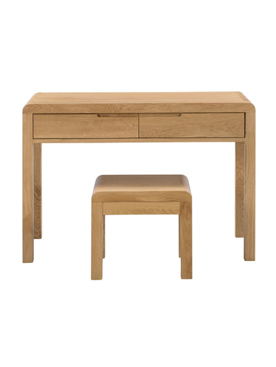 Curve Oak 2 Drawer Dressing Table & Stool