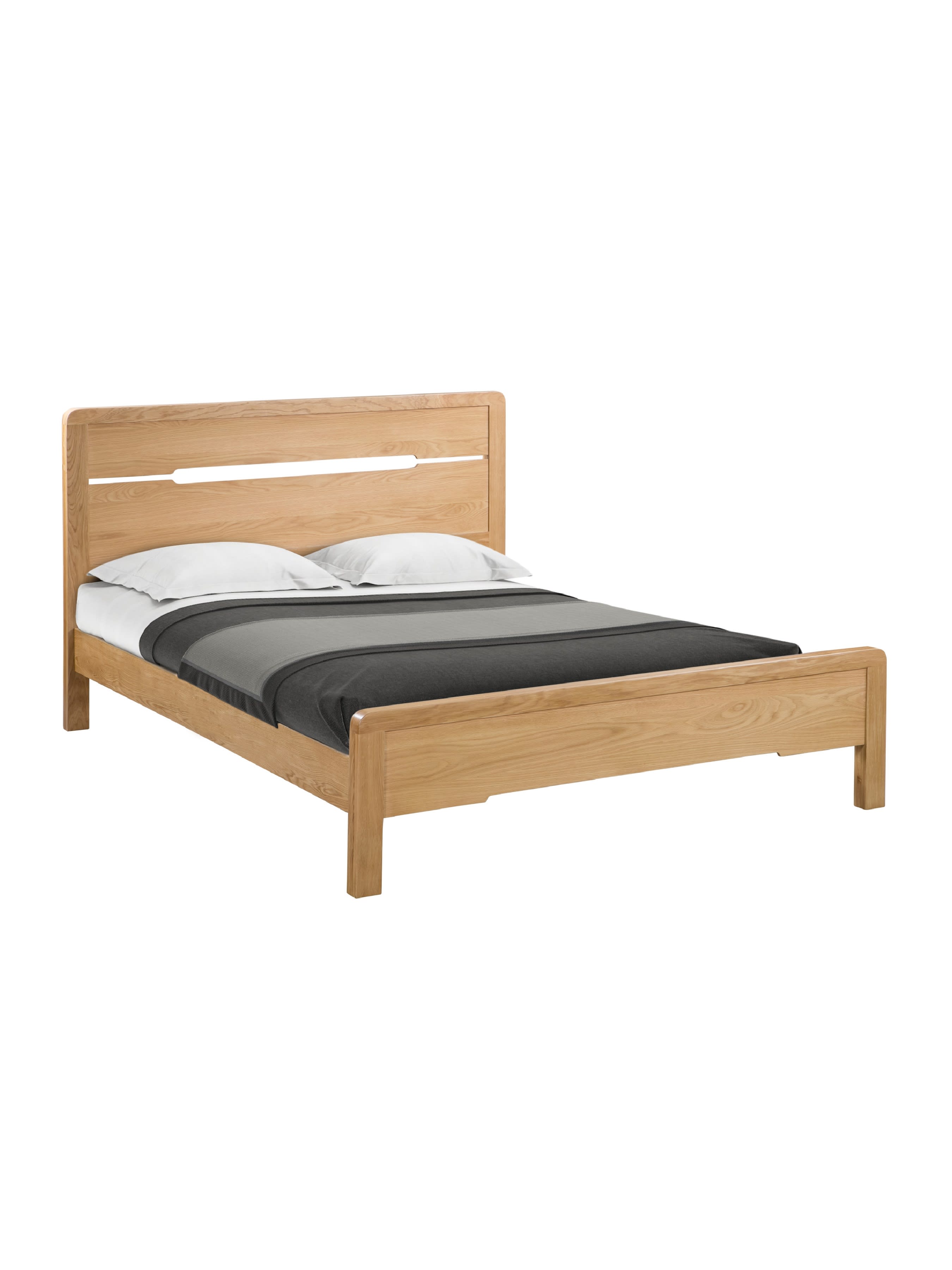 Curve Oak Wooden Bed