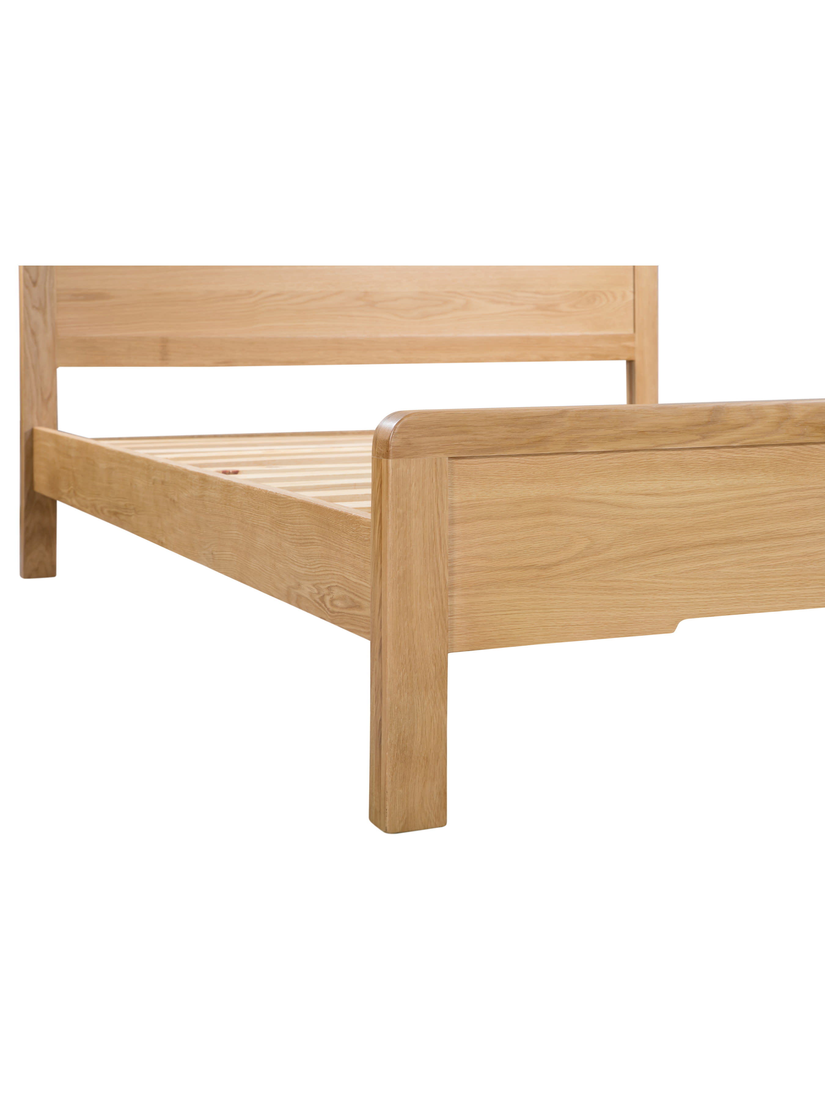 Curve Oak Wooden Bed
