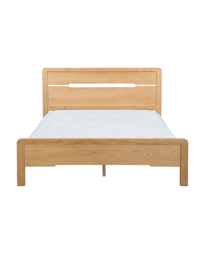 Curve Oak Wooden Bed