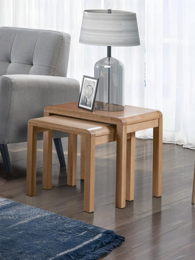 Curve Oak Nest Of 2 Tables