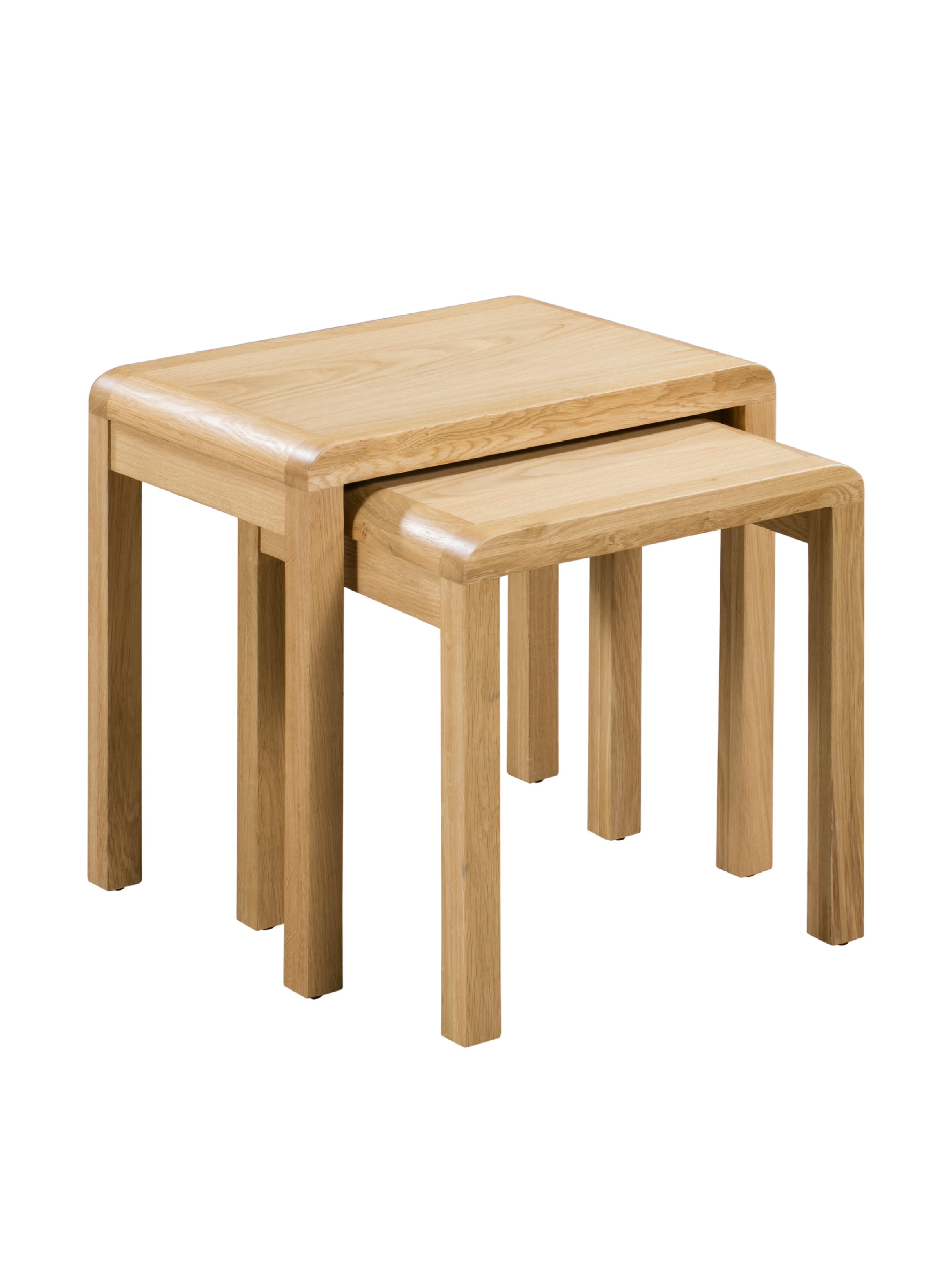 Curve Oak Nest Of 2 Tables