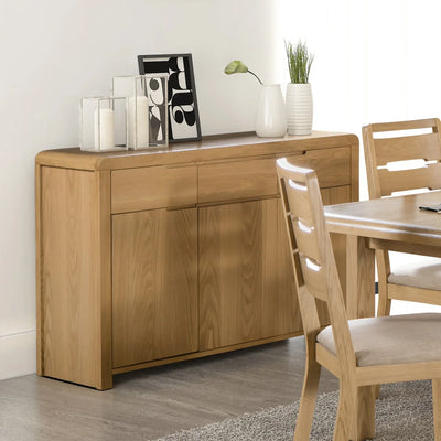 Curve Oak Sideboard – Julian Bowen, view 2