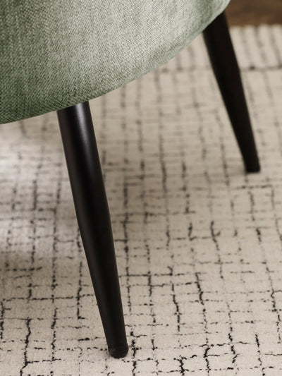 Dahlia Olive Green Linen Upholstered Accent Chair with Black Metal Legs – Olive Faux Linen