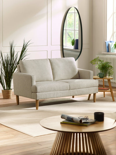 Daisy Beige Pearl Barley Upholstered Compact 2 Seater Sofa