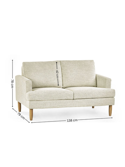 Daisy Beige Pearl Barley Upholstered Compact 2 Seater Sofa