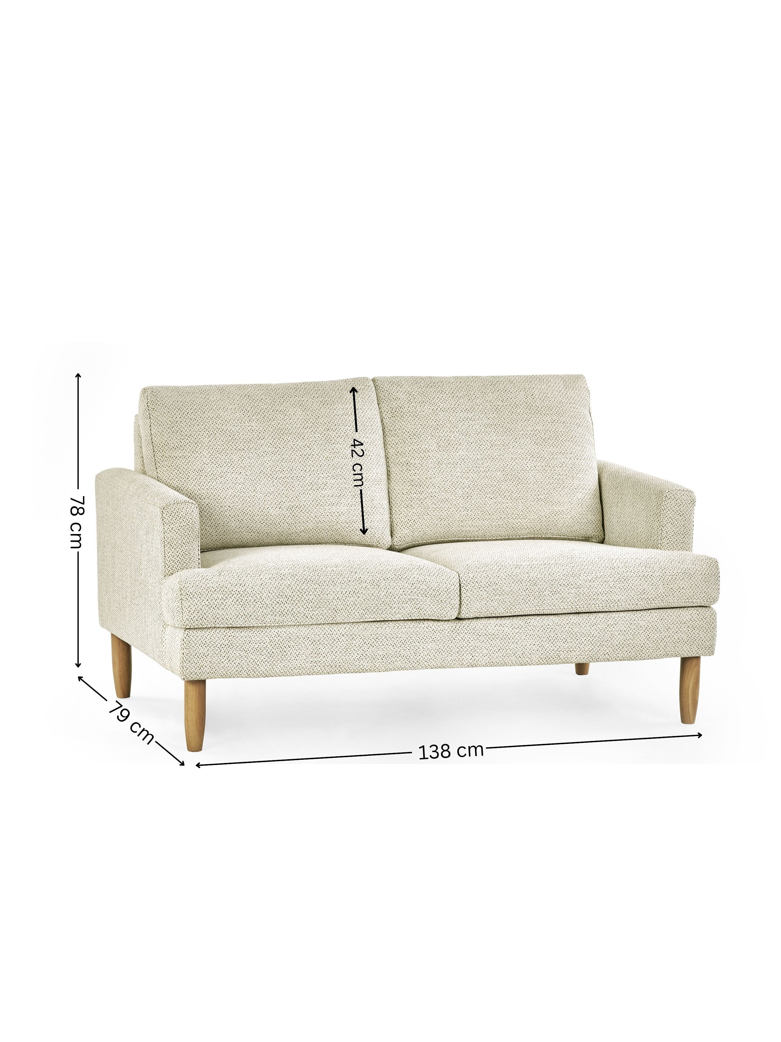 Daisy Beige Pearl Barley Upholstered Compact 2 Seater Sofa – Julian Bowen, view 7