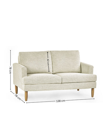 Daisy Beige Pearl Barley Upholstered Compact 2 Seater Sofa – Julian Bowen, view 7