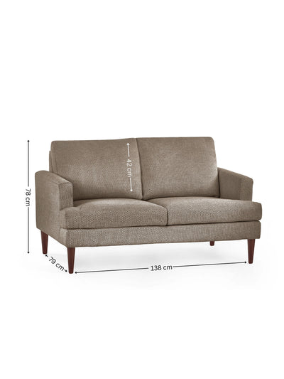 Daisy Coyote Grey Chenille Upholstered Compact 2 Seater Sofa