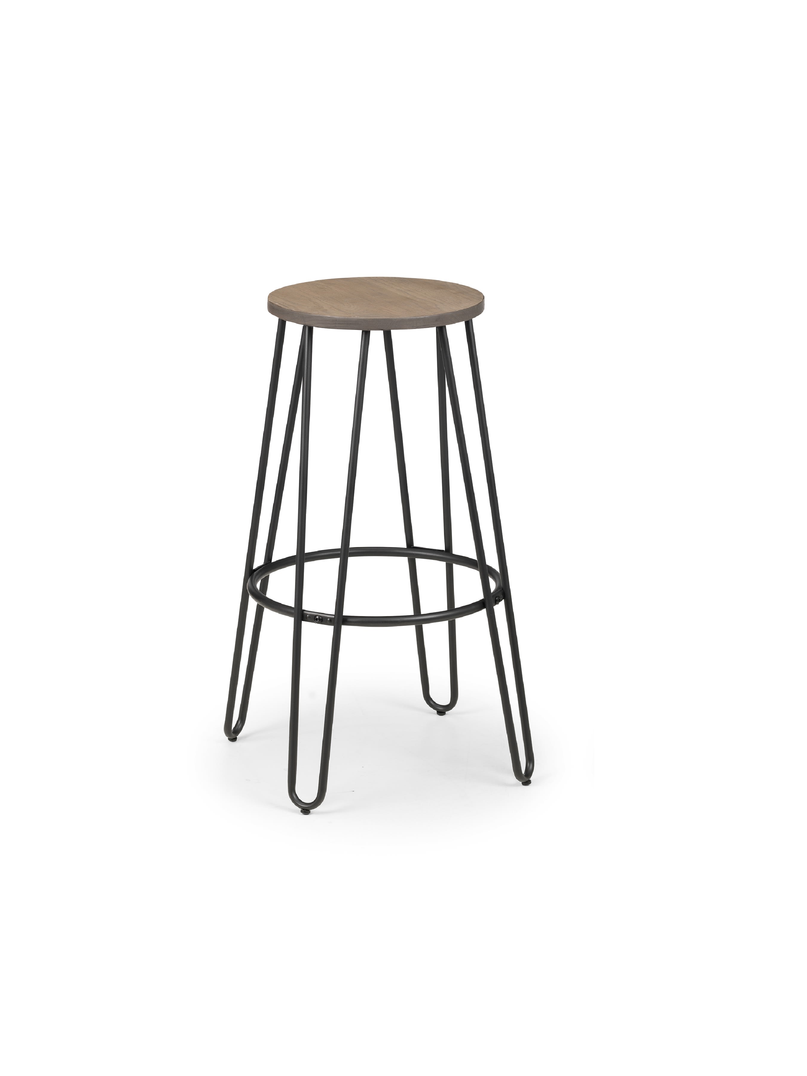 Set Of 2 Dalston Round Bar Stools – Mocha Elm