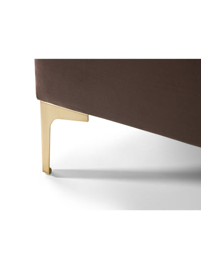 Deco Truffle Velvet & Brushed Gold Bed Frame