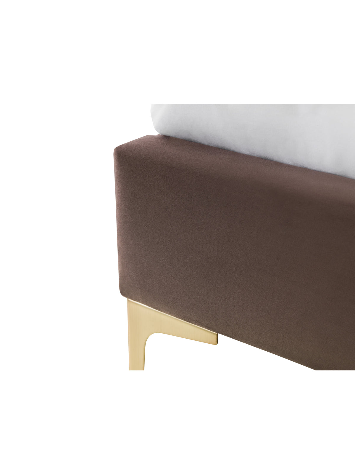 Deco Truffle Velvet & Brushed Gold Bed Frame