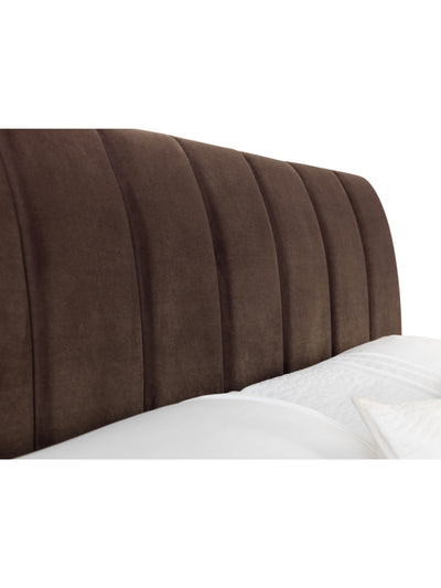 Deco Truffle Velvet & Brushed Gold Bed Frame