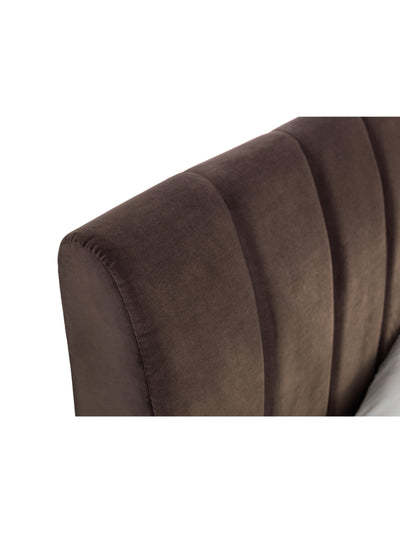 Deco Truffle Velvet & Brushed Gold Bed Frame