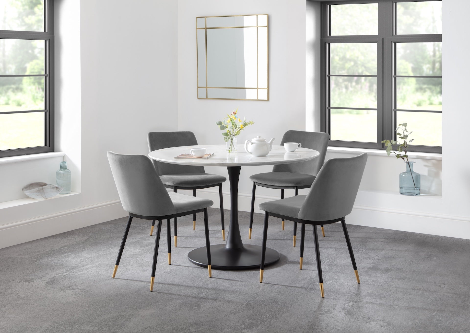 Delaunay Dining Chairs - Grey (Set Of 2) – Julian Bowen, view 2