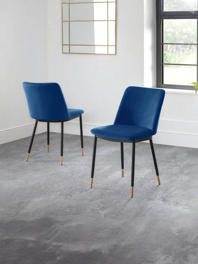 Delaunay Dining Chairs (Set Of 2) Blue Velvet