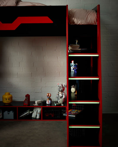 Eagle Single Gaming Highsleeper Bed - Black and Red – Julian Bowen, view 14