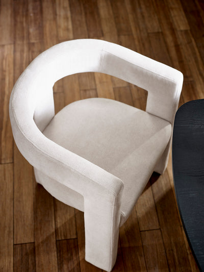 Elara Cream Chenille Upholstered Chair