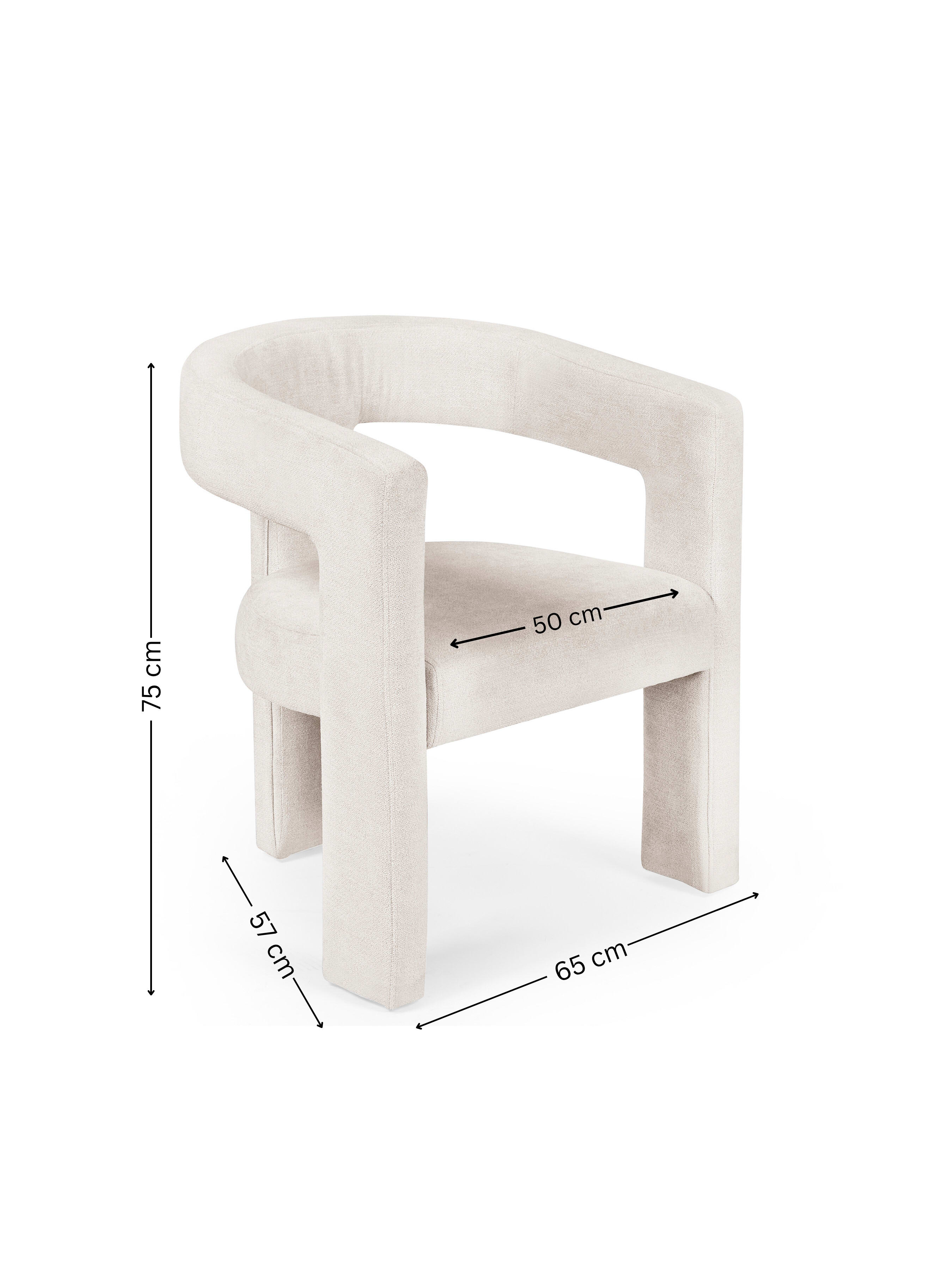 Elara Cream Chenille Upholstered Chair