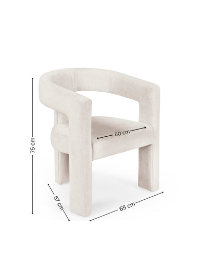 Elara Cream Chenille Upholstered Chair
