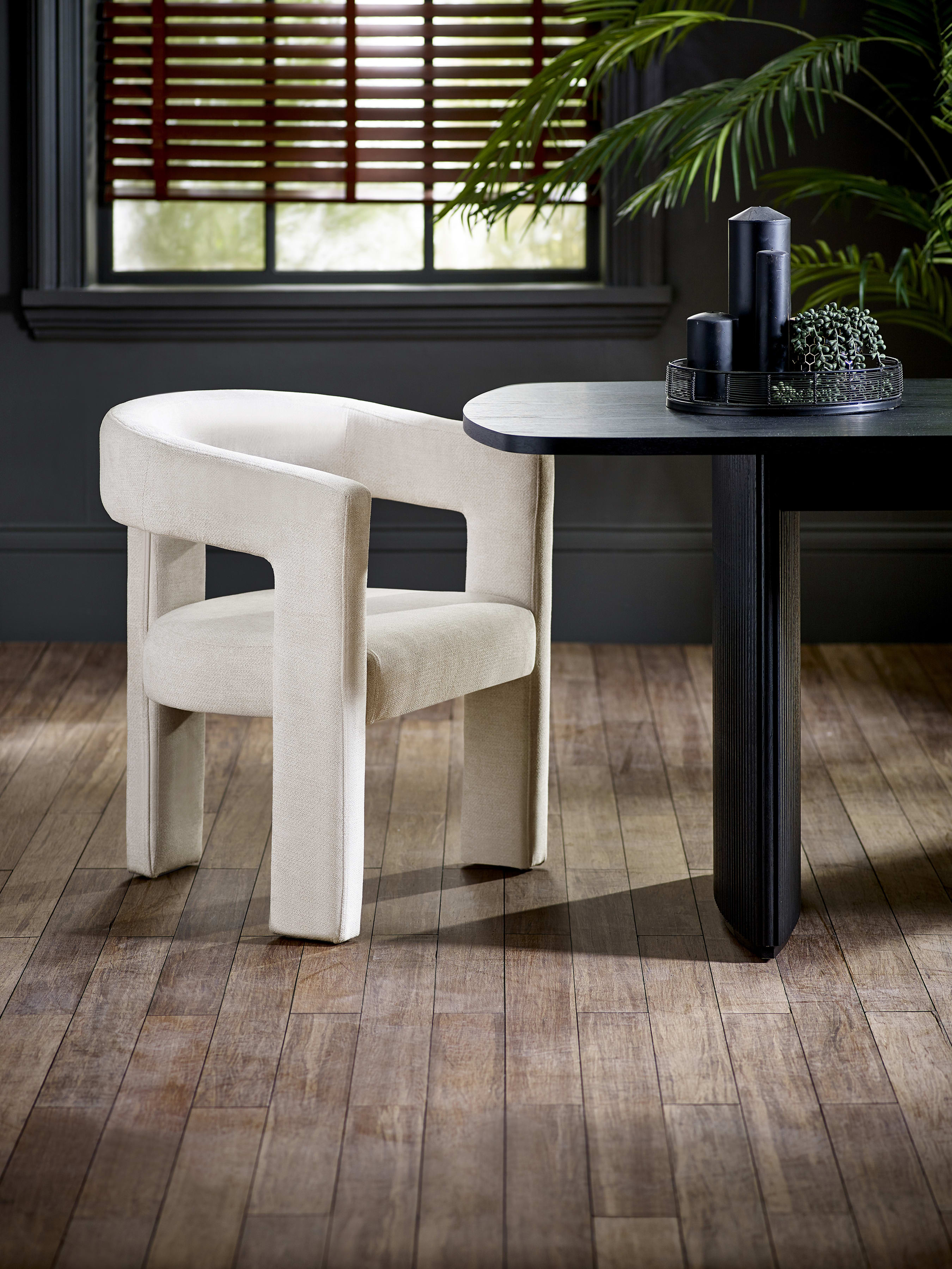 Elara Cream Chenille Upholstered Chair