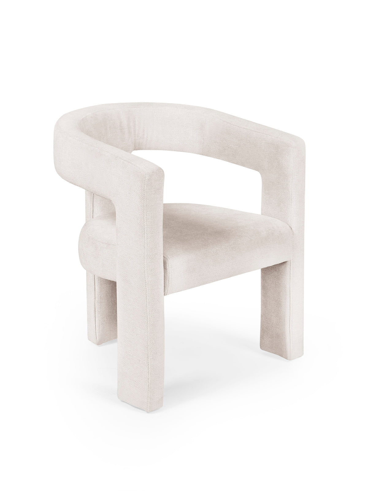 Elara Cream Chenille Upholstered Chair