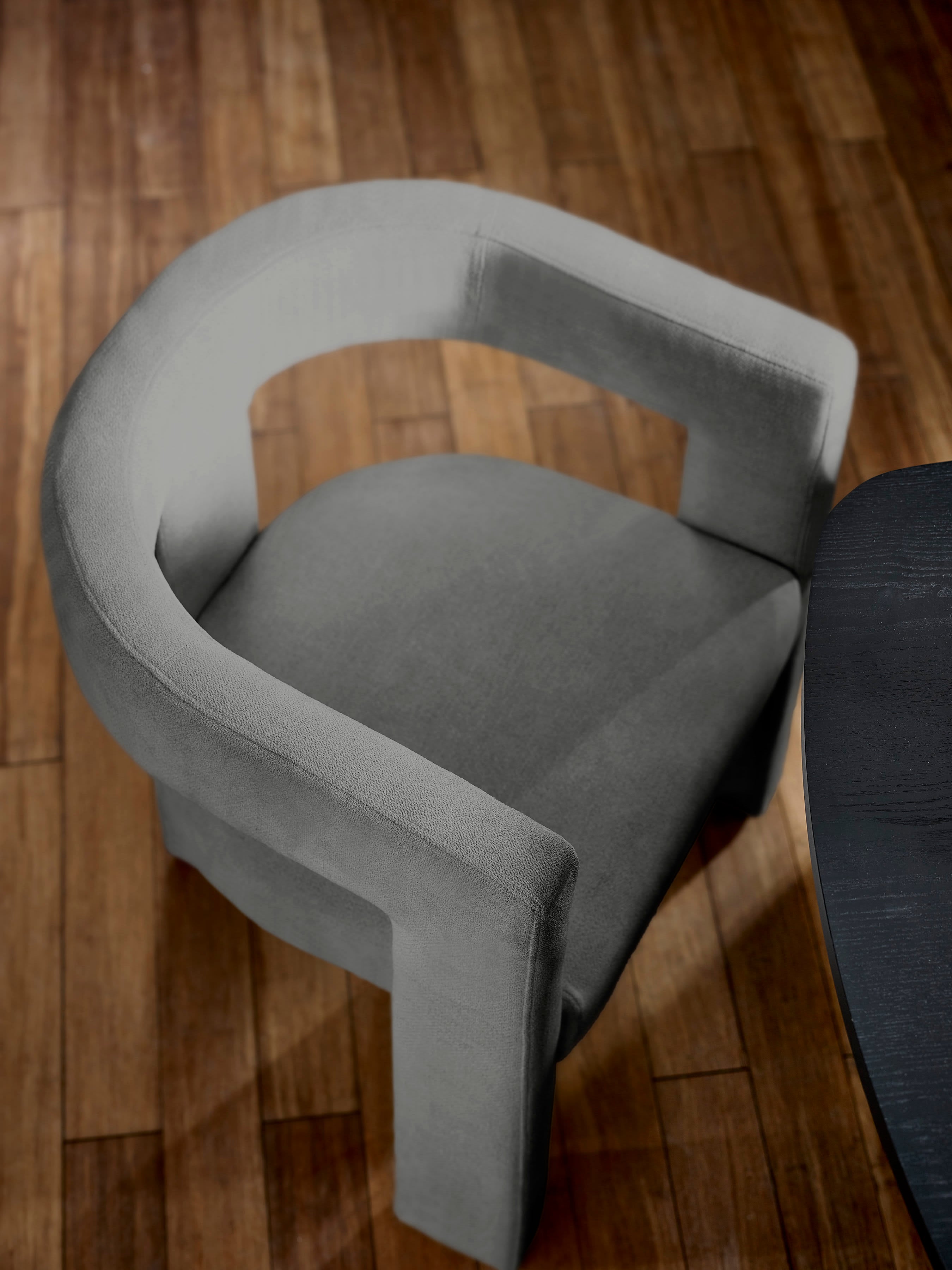 Elara Grey Chenille Upholstered Chair