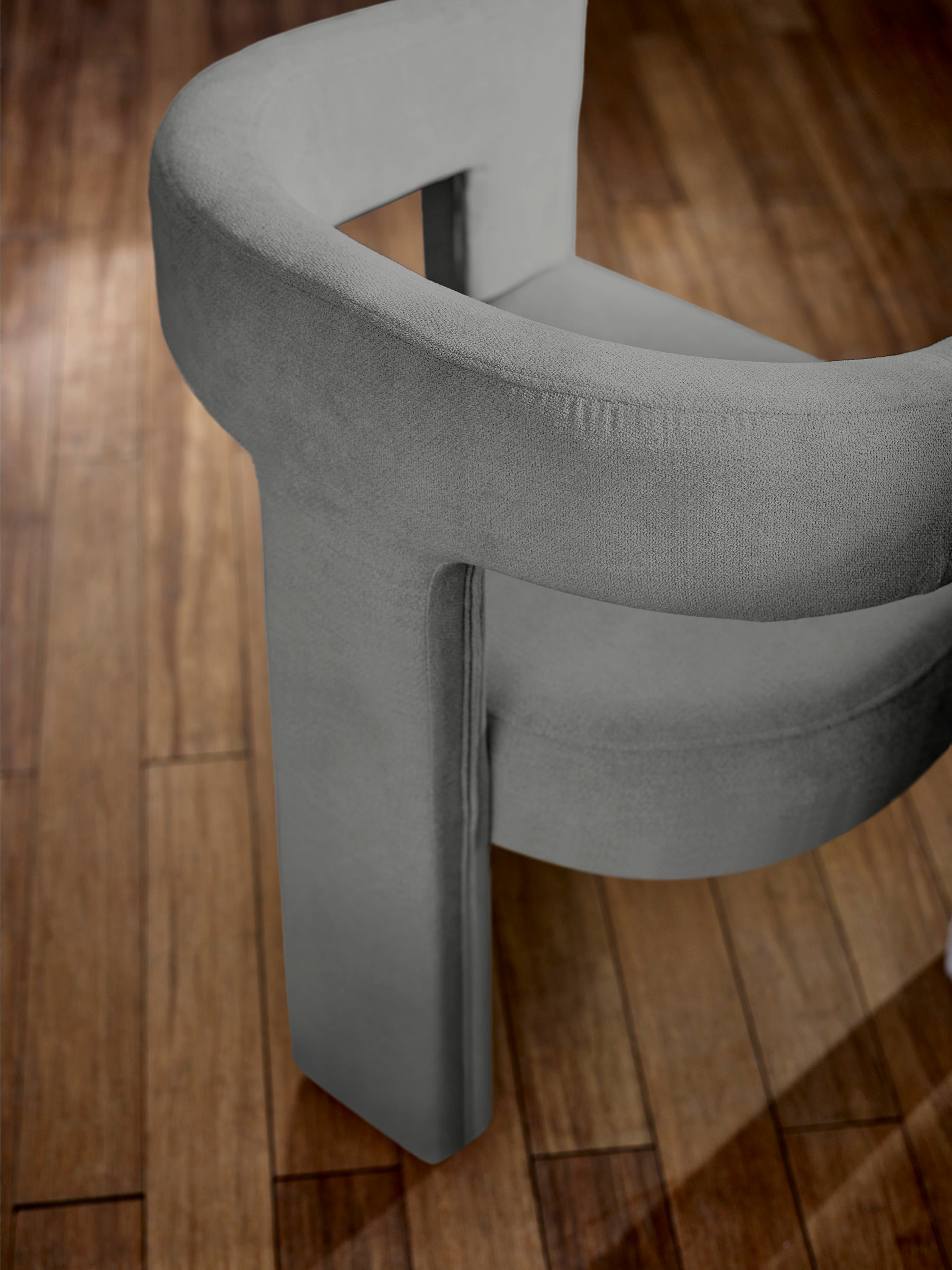 Elara Grey Chenille Upholstered Chair