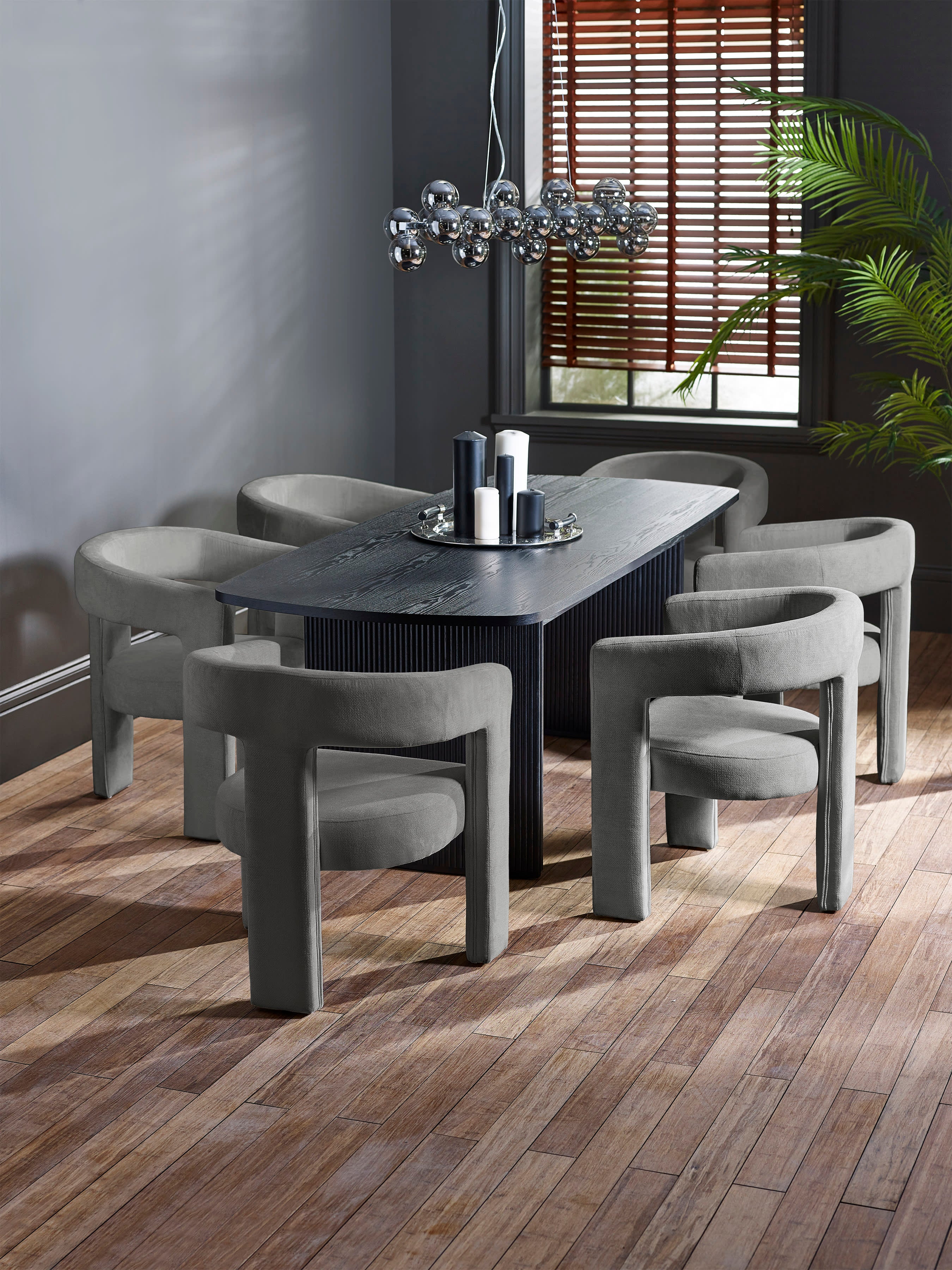 Elara Grey Chenille Upholstered Chair