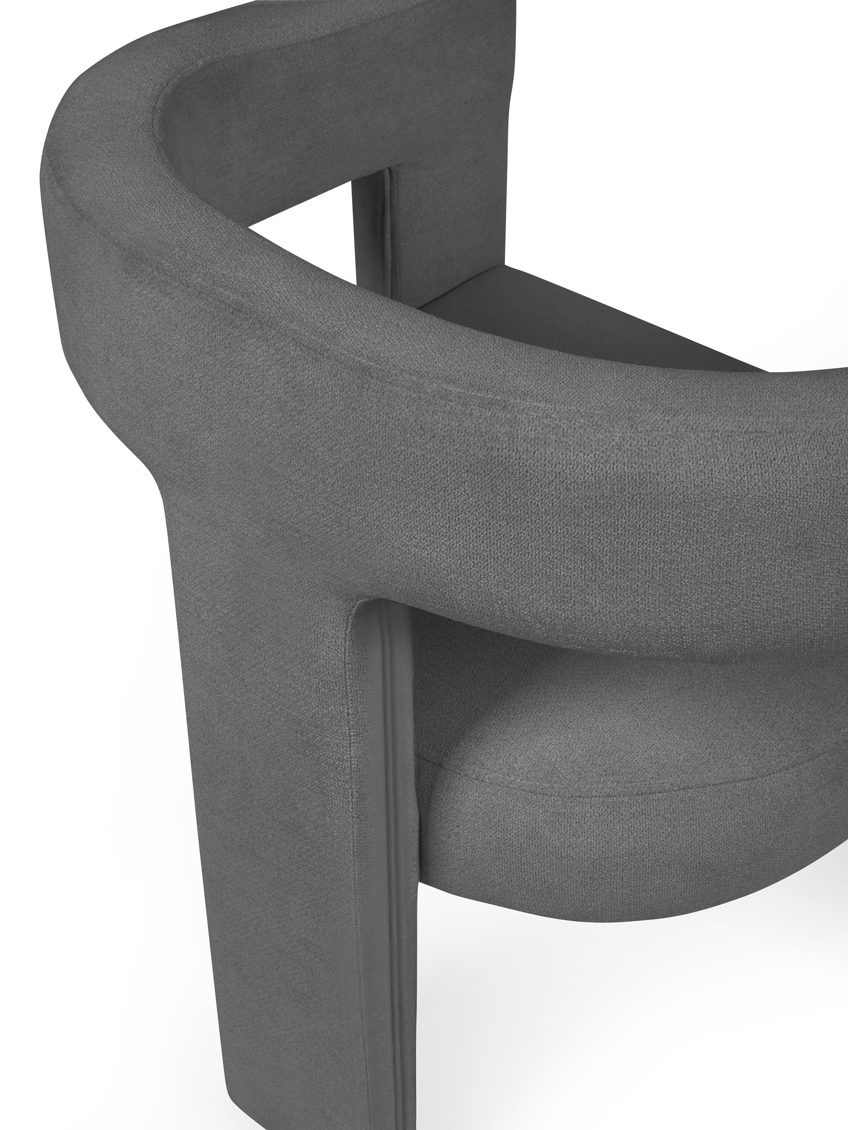 Elara Grey Chenille Upholstered Chair