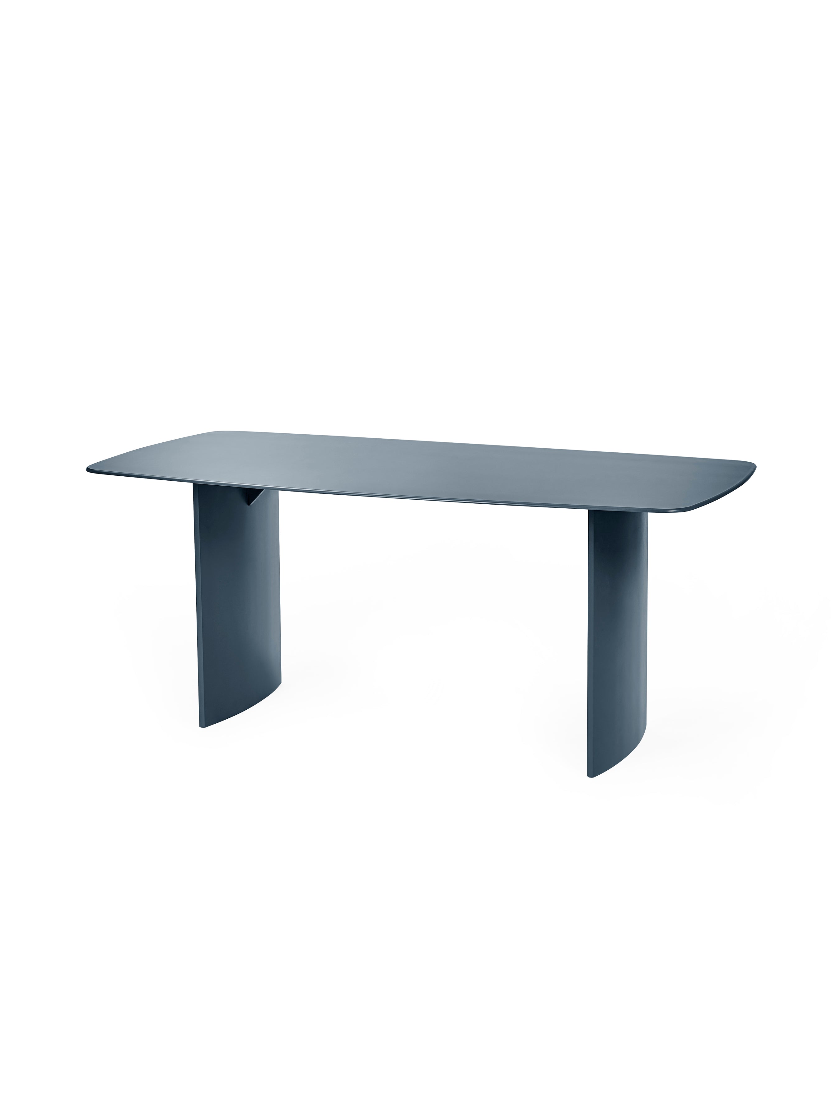 Element Rectangular Glass Table – Matt Blue