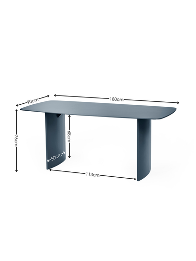 Element Rectangular Glass Table – Matt Blue