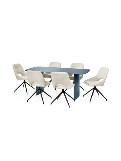 Element Rectangular Glass Table – Matt Blue