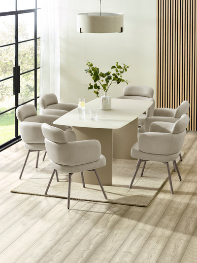 Element Rectangular Glass Table – Matt Cream