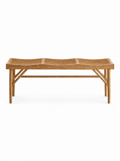 Elodie Rattan Bench – Natural Solid Ash