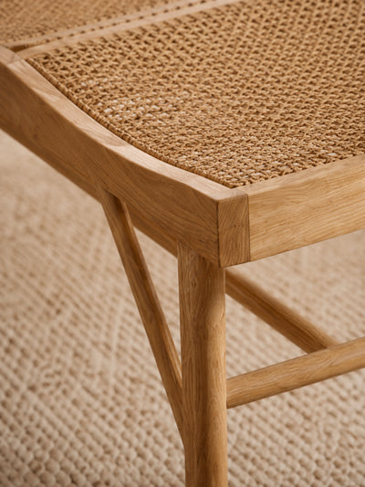 Elodie Rattan Bench – Natural Solid Ash