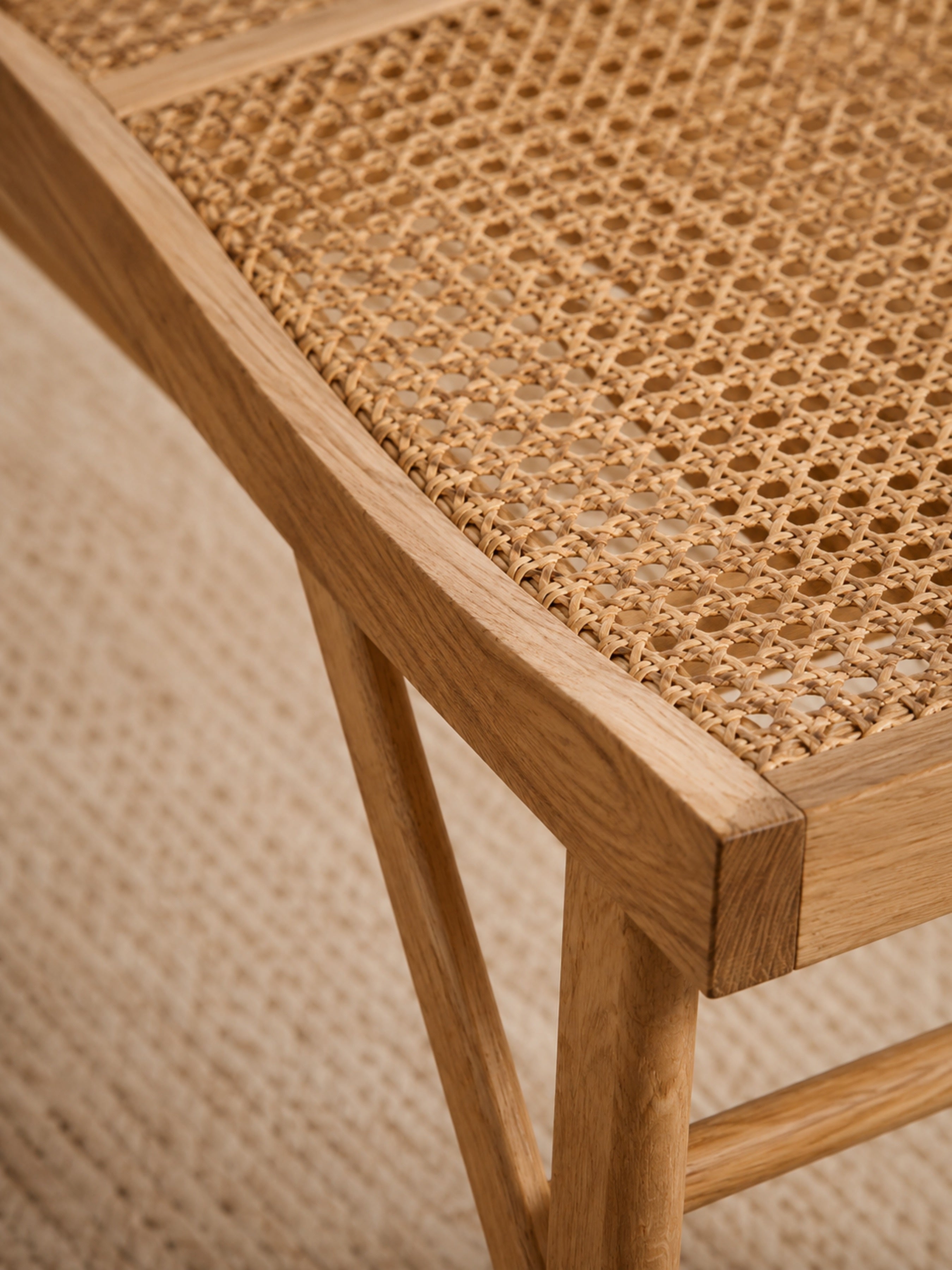 Elodie Rattan Bench – Natural Solid Ash