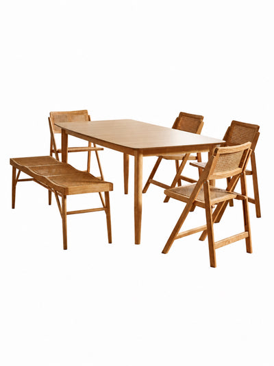 Elodie Rattan Bench – Natural Solid Ash