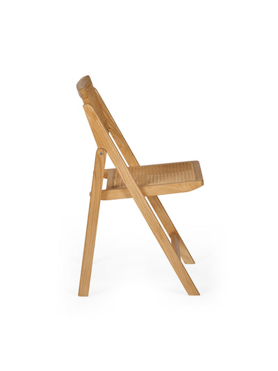 Elodie Folding Rattan Chair (Set of 2) – Natural Solid Ash