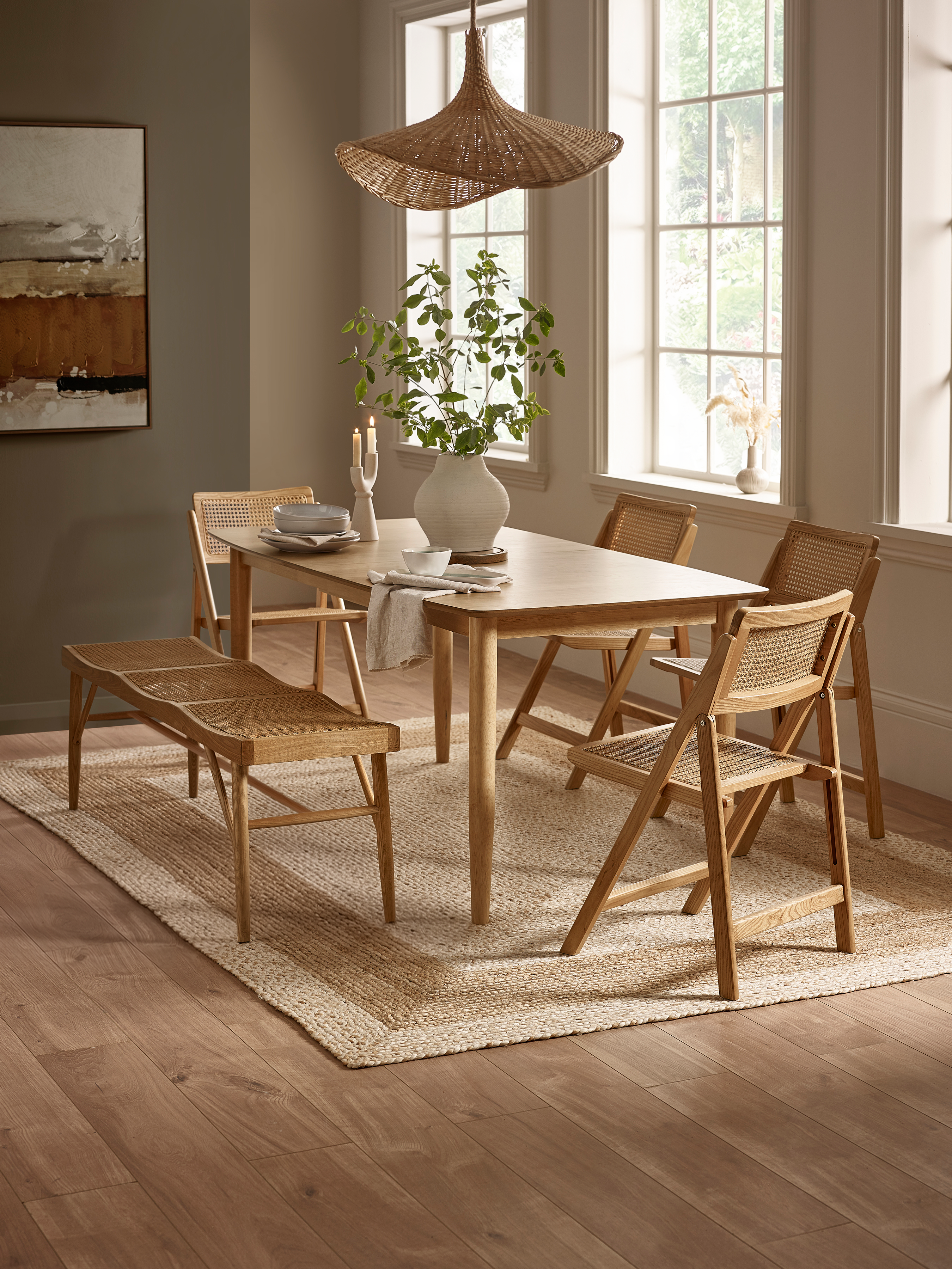 Elodie Folding Rattan Chair (Set of 2) – Natural Solid Ash