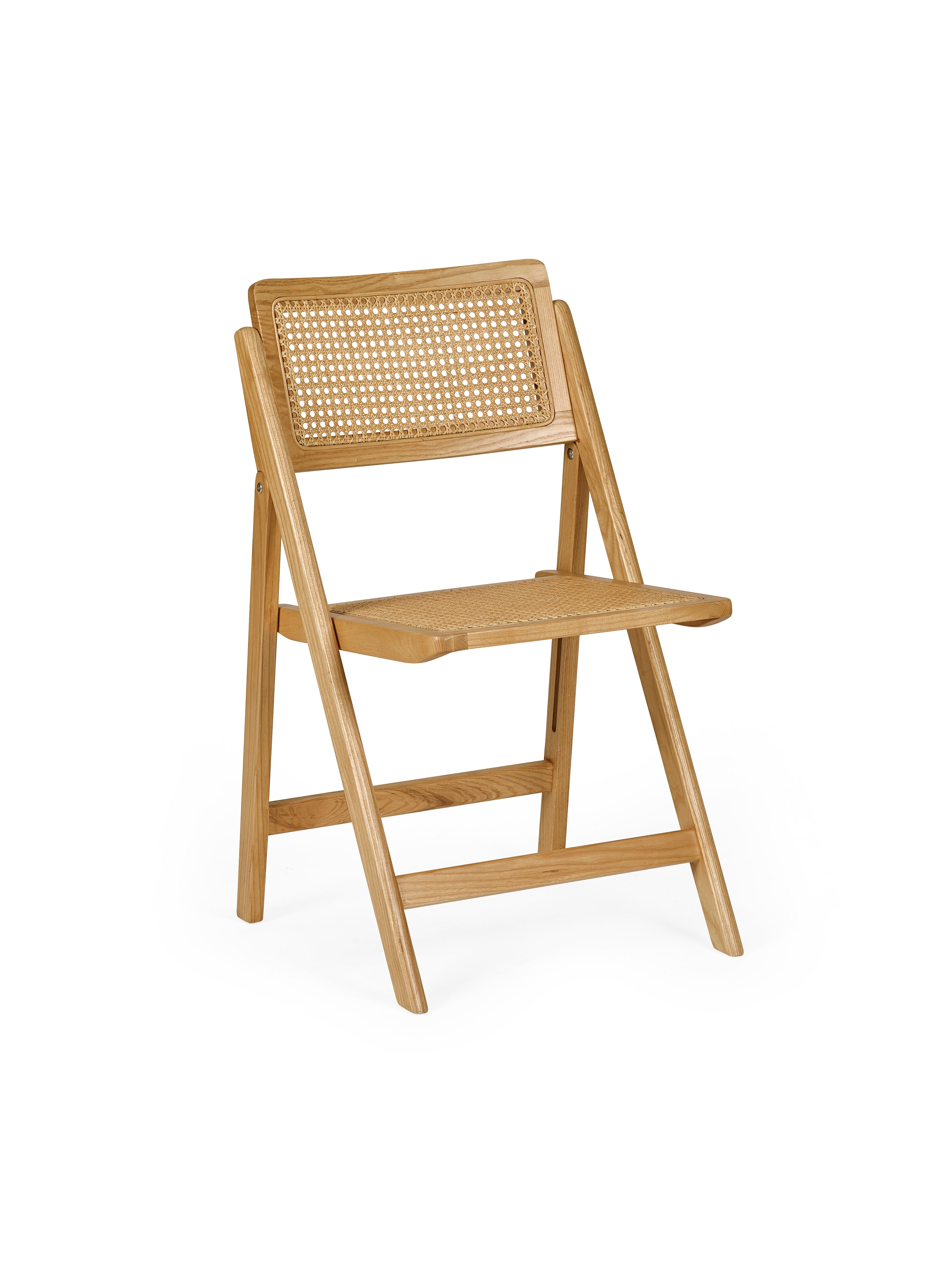 Elodie Folding Rattan Chair (Set of 2) – Natural Solid Ash
