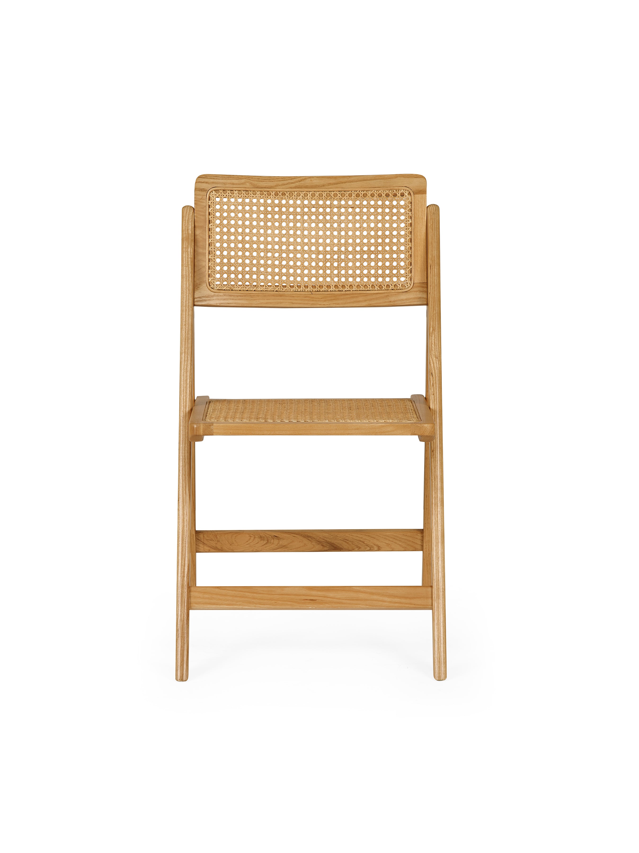 Elodie Folding Rattan Chair (Set of 2) – Natural Solid Ash