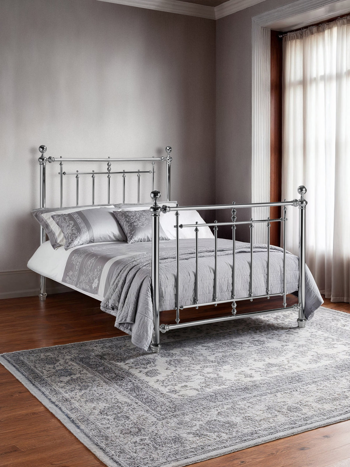 Empress Chrome Bed Metal Bed - Chrome Plated