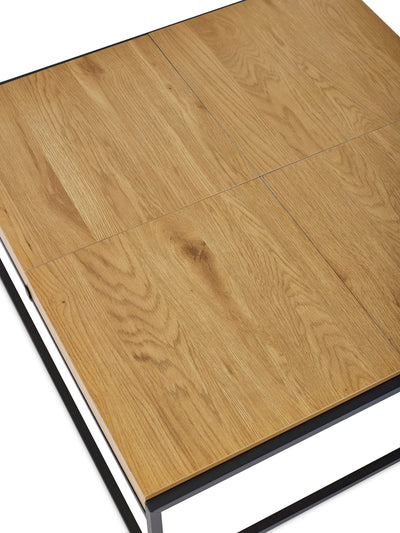 Ezra 83cm Square Tray Coffee Table – Light Oak Effect